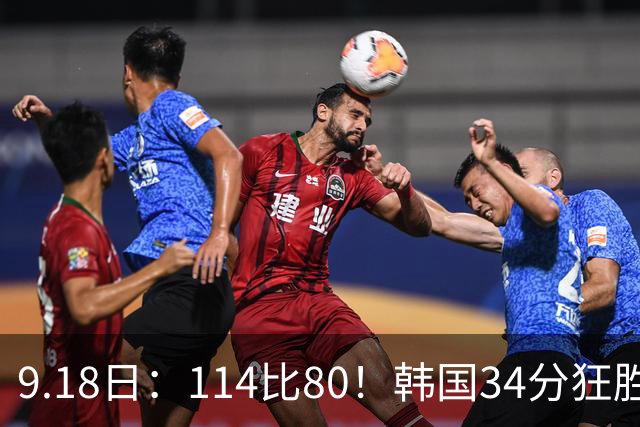 9.18日：114比80！韩国34分狂胜约旦晋级4强，中国男篮收到两个坏消息，李贤重这关怎么过